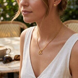 ALEX Woo Scripted Initial 16 Pendant Necklace in 14k Gold